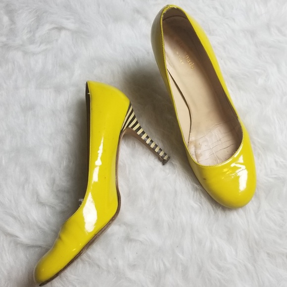 yellow patent leather heels